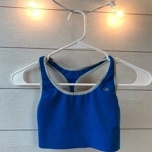 Blue sports bra